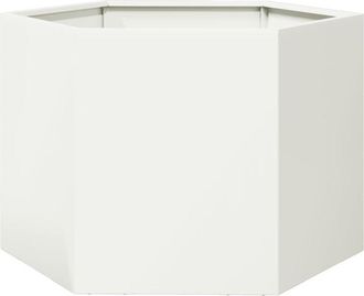 vidaXL Garden Planter White Hexagon 69x60x45 cm Steel vidaXL