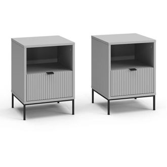 Vicco Mesilla De Noche Eliza, Gris, Lote De 2, Vicco