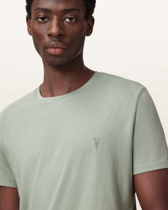 AllSaints Cotton Tonic Crew Neck Slim Ramskull T-Shirt, Size: XS