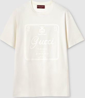Gucci Soft Cotton Jersey T-shirt With Print, Beige, Ready-to-wear