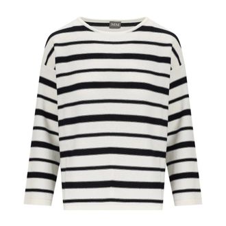 Max Mara Round-neck Knitwear, female, White, Size: S Locusta Pullover