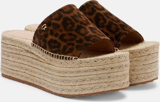 Gianvito Rossi Leopard-print suede espadrille sandals