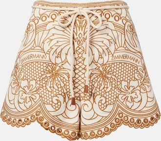 Zimmermann Como embroidered cotton shorts