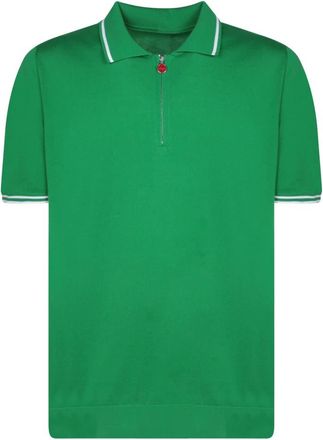 Kiton Umk 0458 V114 Polo Shirt - Heren - Polos - Groen - L - Katoen - Tops