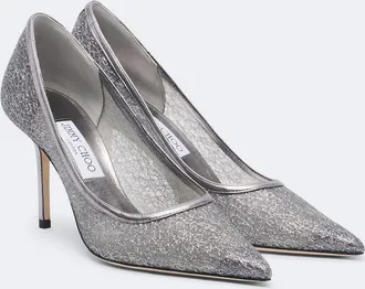 Jimmy Choo London Love embroidered glitter pumps
