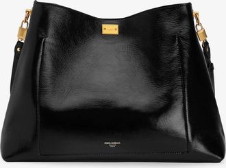 Dolce & Gabbana Womens Crossbody Bag Vittoria Black Leather Shoulder