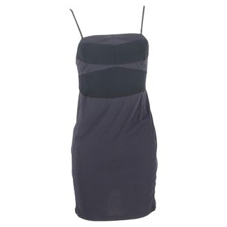 Chlo&eacute; Chlo&eacute; mini-jurk met vierkante halslijn in marineblauw katoen