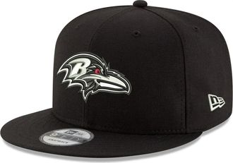 New Era NFL 9FIFTY Black/White Adjustable Snapback Hat Cap One Size Fits All, Baltimore Ravens, One size