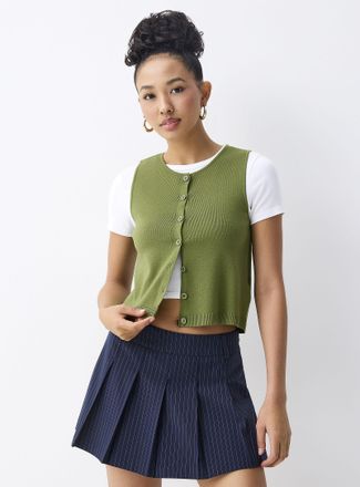 Twik Womens Fine-knit buttoned vest