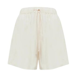 Laneus Korte Broeken, Dames, Beige, M, Linnen, Shorts van Linnen en Viscose