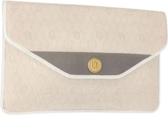 Dior Pre-owned Clutches, female, White, Size: ONE SIZE Pre-owned Canvas Clutch