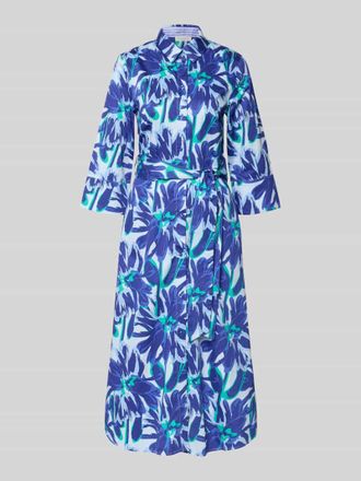 Christian Berg Hemdblusenkleid mit Bindeg&uuml;rtel in Blau, Gr&ouml;&szlig;e 46