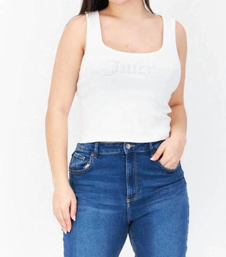 Juicy Couture Sleeveless Embellished Tank Top In Bleached White