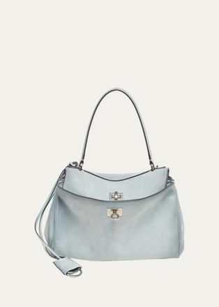 Balenciaga Rodeo Small Suede Top-Handle Bag
