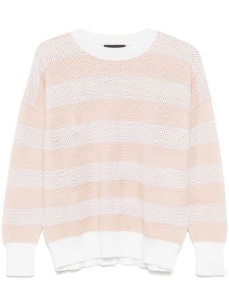 Fabiana Filippi striped sweater - women - Virgin Wool/Cotton - M - White