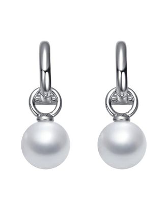 Rachel Glauber Diamond & Pearl Dangle Earrings