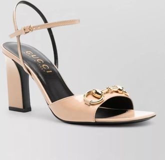 Gucci leather horsebit ankle-strap block-heel sandals