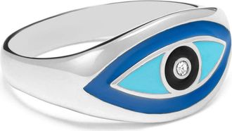Nialaya Evil Eye Ring in Silver /Turquoise at Nordstrom, Size 7