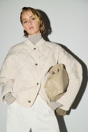H&M Quilted Jacket in Light Beige at Nordstrom, Size Xx-Large