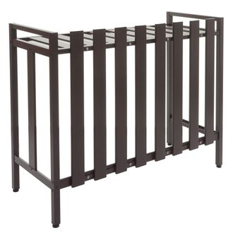 Hhg Hhg - Nunca Usado] Cubierta Para Aire Acondicionado/bomba De Calor 398, Cubierta Rejilla Protectora Estante Para Plantas, Metal 80x90x39cm, Marr&oacute;n
