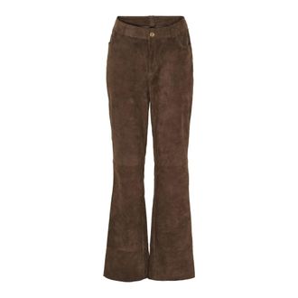 Notyz Pantaloni Bootcut in Camoscio - - Trousers - Donna - Marrone - S