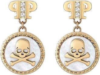 Philipp Plein Mini Logo Oorbellen - Dames - Oorbellen - Geel - ONE Size - Accessoires