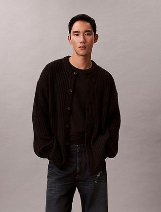 Calvin Klein C&aacute;rdigan Holgado De Canal&eacute; De Mezcla De Algod&oacute;n