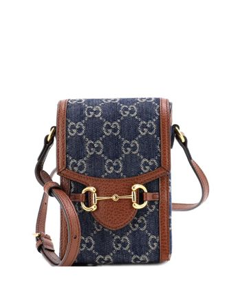 Gucci Horsebit 1955 GG Denim Mini crossbody bag - Blue
