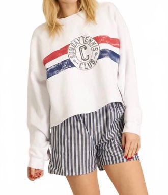 Bloomingdale's Sunday Tennis Sweatshirt In White/red/blue