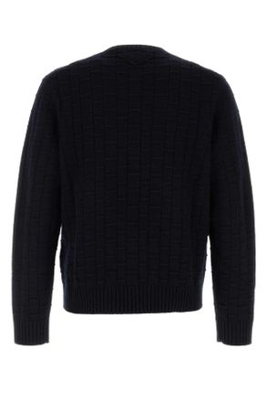 Prada Mens Midnight Blue Wool Blend Sweater Bleu Ws Wv Maglieria