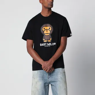 A Bathing Ape T-shirt nera con stampa Baby Milo