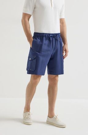 Brunello Cucinelli Bermuda shorts with cargo pockets in Blue at Nordstrom, Size 48 It