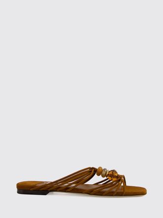 Jimmy Choo London Lova Suede Low-Heeled Sandals with Ethnic Embroidery