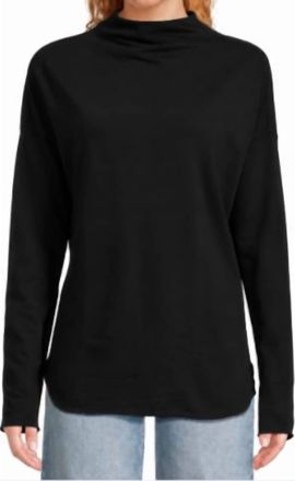 Michael Stars Laurel Mock Neck Top In Black