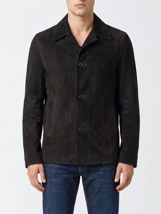 Salvatore Santoro Suede Leather Shirt Jacket with Rever Collar