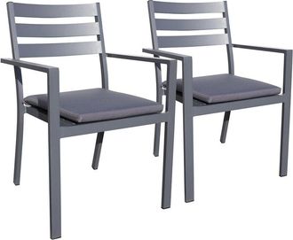 DCB Garden Dcb Garden - Pelosa - Lote De 2 Sillones De Jard&iacute;n Apilables De Aluminio