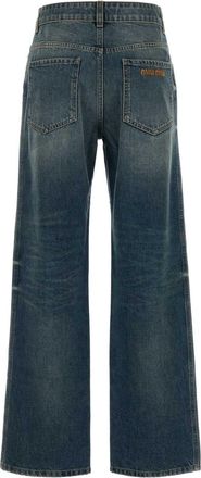 Miu Miu Womens Denim Jeans Bleu Exterior: Cotton