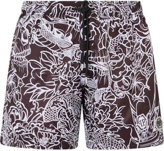 Philipp Plein Swim Shorts - Heren - Strandmode - Veelkleurig - 2XL - Polyester - Badmode