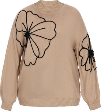 Usha Plus Size Trui vrouwen bruin