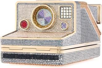 Judith Leiber Mary Instant Camera Crystal Clutch in Silver Brown Multi at Nordstrom