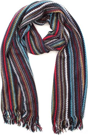 Missoni Zig-Zag Knit Wool Blend Long Scarf