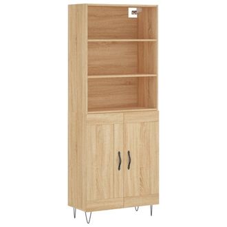 vidaXL Vidaxl - Aparador Alto Madera Contrachapada Color Roble 69,5x34x180 Cm