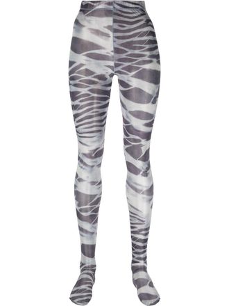 Diesel zebra-print leggings - women - Nylon/Spandex/Elastane - M - Grey