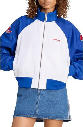adidas Originals SST Varsity Bomber Jacket in White/collegiate Royal at Nordstrom, Size X-Large