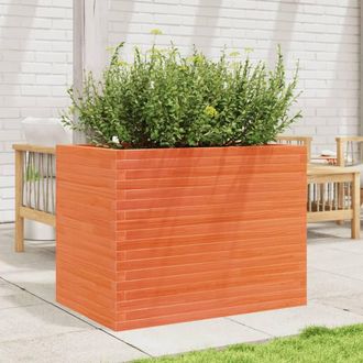 Berkfield Home Beautiful Garden Planter Wax Brown 90x60x68.5 cm Solid Wood Pine