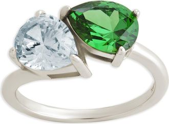 Sterling Forever Toi Et Moi Cubic Zirconia Ring in Silver at Nordstrom, Size 8