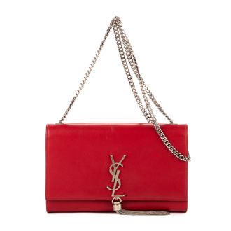 Saint Laurent Pre-owned Womens Medium Tassel Kate Shoulder Bag - Red - One Size
