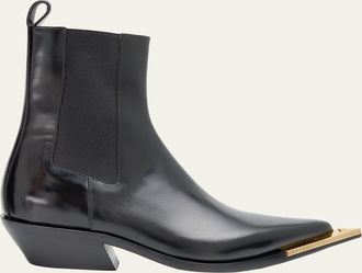 Versace Mens Arrow Calf Leather Chelsea Boots