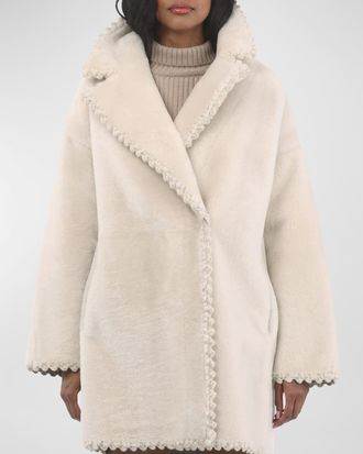 Gorski Reversible Lamb Shearling Jacket With Embroidered Trim