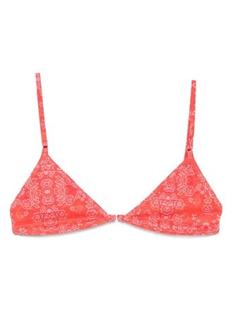 Roberta Einer x Kiss n Thrill Frida floral-print triangle bikini top - Red